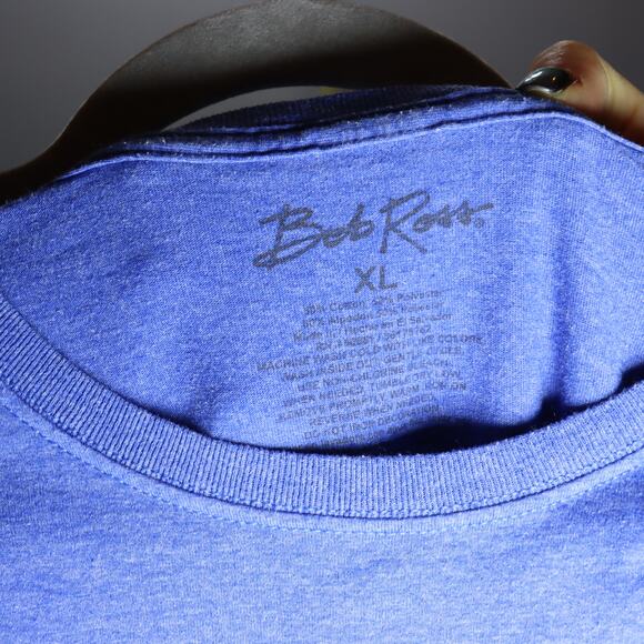 Bob Ross Happy Trees Long Sleeve Blue Graphic Tee Size XL - Picture 3 of 3